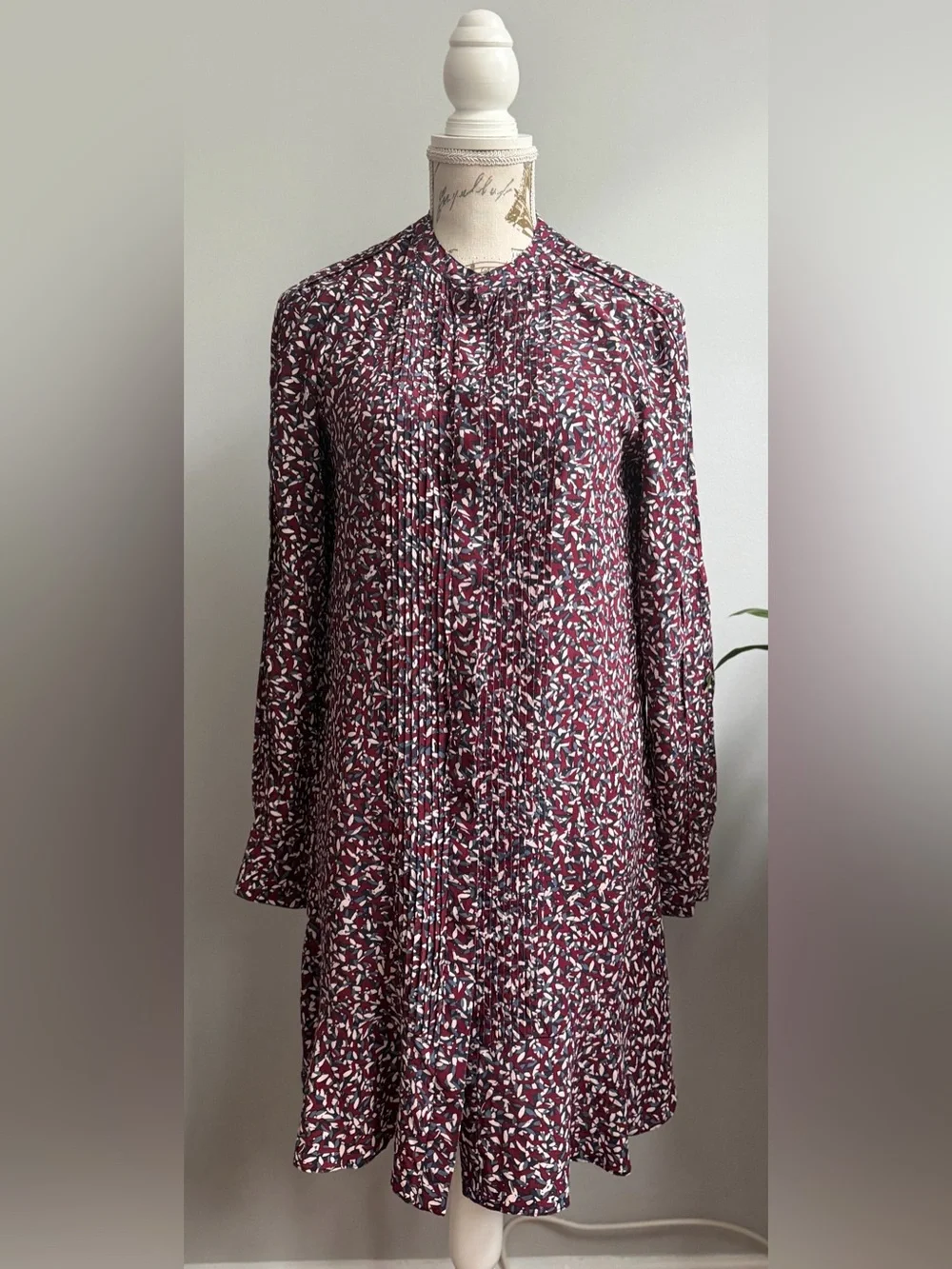 Tory Burch 100% Silk Printed Long Sleeve Dress Size 4